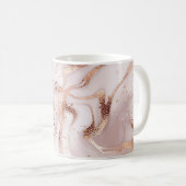 Mug Marbre Rose or : Abstrait liquide. (Devant droit)