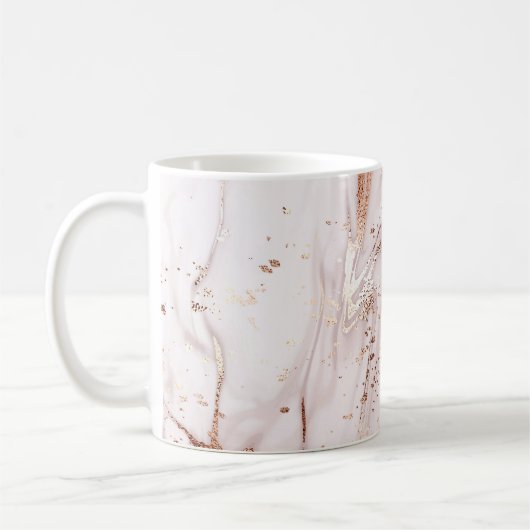 Mug Marbre Rose or : Abstrait liquide. (Gauche)