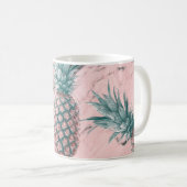 Mug Marbre Rose Tourbillon Moderne Chic De Fête Ananas (Devant droit)