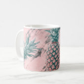Mug Marbre Rose Tourbillon Moderne Chic De Fête Ananas (Devant gauche)
