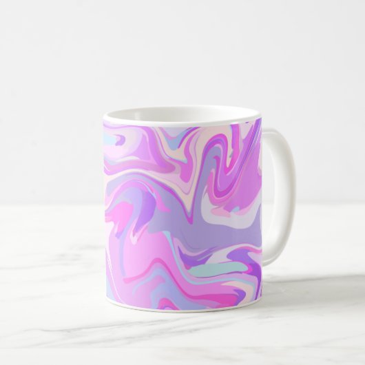 Mug Marbré rose violet Turquoise (Devant droit)