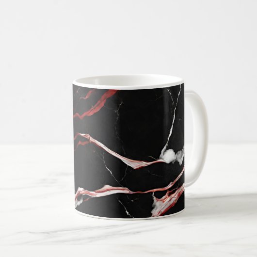 Mug Marbre rouge noir (Devant droit)