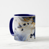 Mug Marbre Saphir de Minuit avec Fils d'Or (Devant gauche)