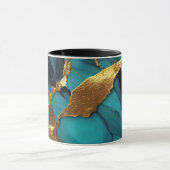 Mug Marbre sarcelle profond avec veines dorées audacie (Centre)