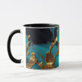 Mug Marbre sarcelle profond avec veines dorées audacie (Gauche)