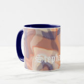 Mug Marbre script chute terre acotta violet moderne (Devant gauche)