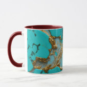 Mug Marbre Turquoise avec Veines Dorées (Gauche)