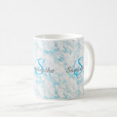 Mug Marbre Turquoise Monogramme (Devant droit)