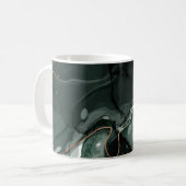 Mug marbre turquoise or vert moderne chic (Devant gauche)
