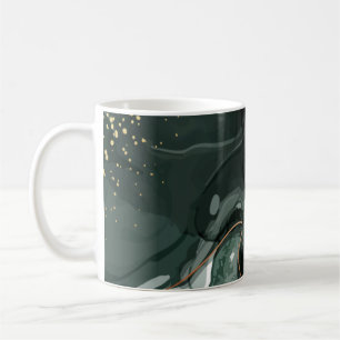Mug marbre turquoise or vert moderne chic