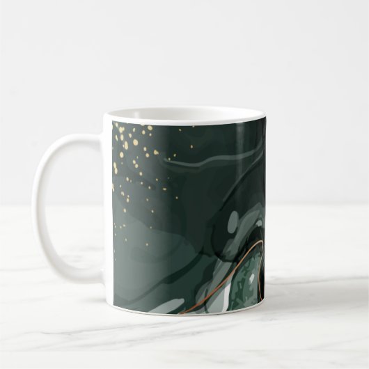 Mug marbre turquoise or vert moderne chic (Gauche)