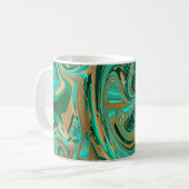 Mug Marbre vert et or liquide (Devant gauche)