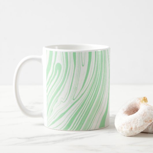 Mug Marbre Vert Fissures Marbré Lignes (Avec donut)