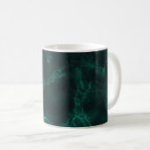 Mug Marbre vert foncé, texture transparente. (Devant droit)