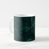 Mug Marbre vert foncé, texture transparente. (Devant gauche)