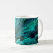Mug Marbre vert & Or : Texture luxueuse (Devant droit)