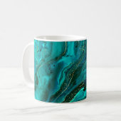 Mug Marbre vert & Or : Texture luxueuse (Devant gauche)