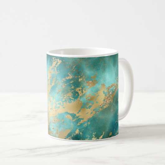 Mug Marbre vert turquoise (Devant droit)
