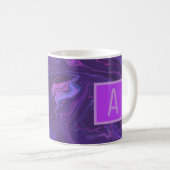 Mug Marbre violet moderne Abstrait (Devant droit)