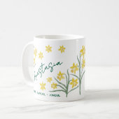 Mug March Birth Flower Custom Name Daffodil Jonquil (Devant gauche)