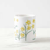 Mug March Birth Flower Custom Name Daffodil Jonquil (Centre)