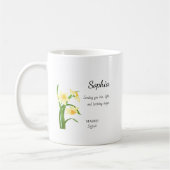 Mug March Daffodil Personalized Birthday (Gauche)
