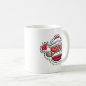 Mug Marchandises de Valentine de singe de chaussette (Devant droit)