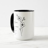 Mug Marche de la femme d'honneur | Fleur de naissance  (Devant gauche)