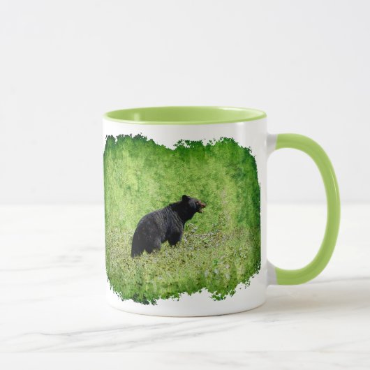 Mug Marche de l'ours noir dans l'art de l'herbe (Droite)