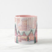 Mug Marché de Noël à la menthe et rose - Scène d'hiver (Centre)