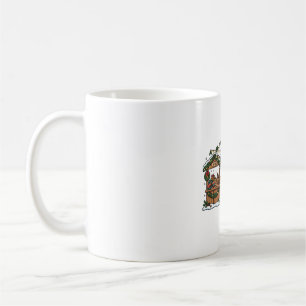 Mug Marché de Noël Stands sous la Neige Nuit Art