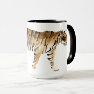 Mug Marche du tigre d'aquarelle