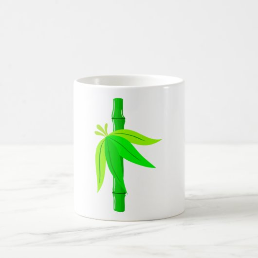 Mug Marche en bambou vert avec Feuilles tropicaux (Centre)