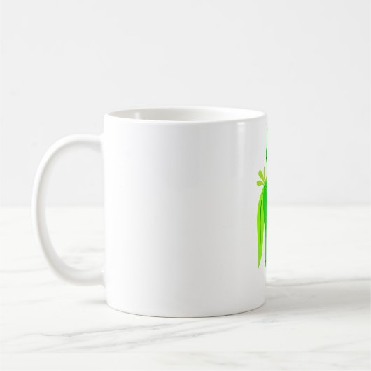 Mug Marche en bambou vert avec Feuilles tropicaux (Gauche)