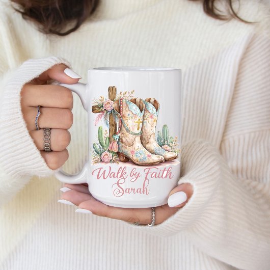 Mug Marche Par La Foi Personnalisé