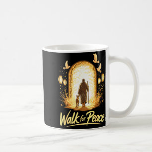 Mug Marche pour la paix moine spirituel avec chien et