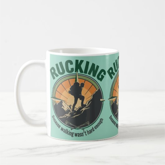 Mug Marcher avec un sac à dos parce que marcher n'étai (Gauche)