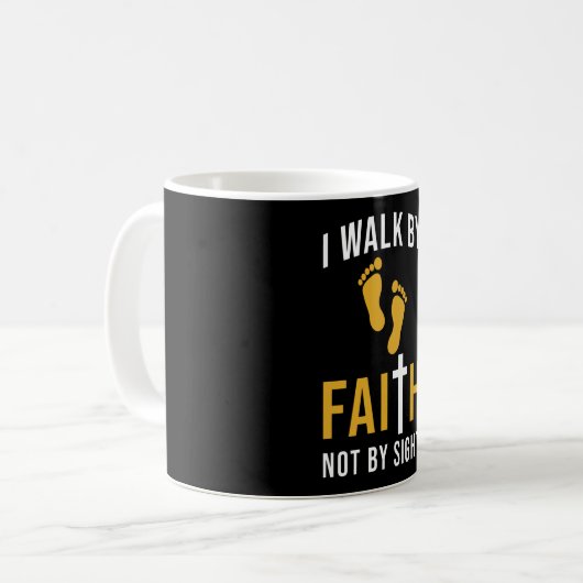 Mug Marcher par la foi Pas en vue (Devant gauche)