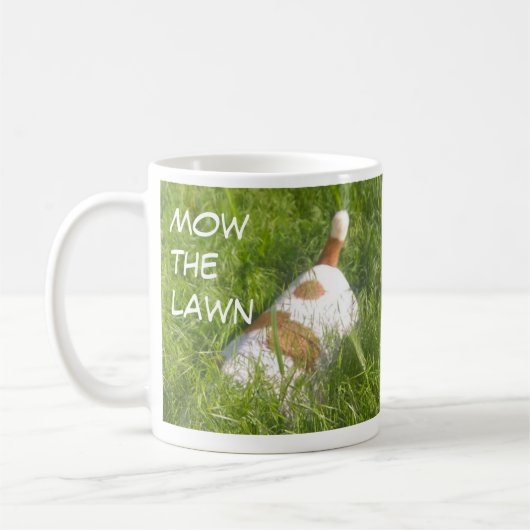 Mug "Marchez le chien et tondez la pelouse" Mug, Jack  (Gauche)