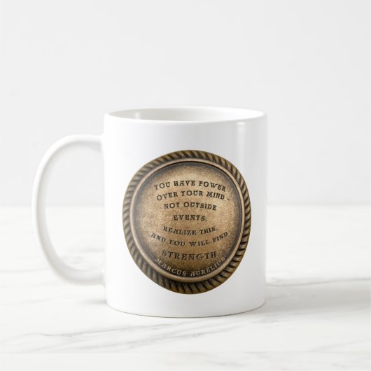 Mug Marcus Aurelius Citation Comment trouver la force (Gauche)