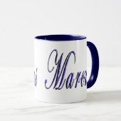 Mug Marcus, Nom, Logo, Bleu Combo Café Mug. (Devant droit)