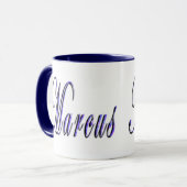 Mug Marcus, Nom, Logo, Bleu Combo Café Mug. (Devant gauche)