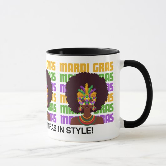 Mug MARDI GRAS Afro Queen personnalisée (Droite)