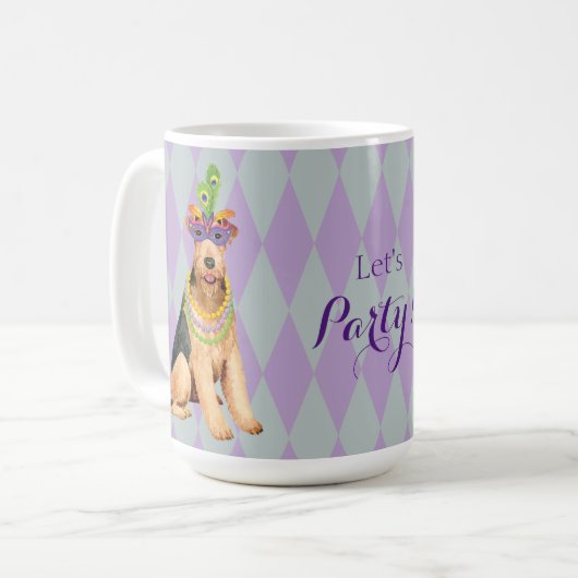 Mug Mardi Gras Airedale (Devant gauche)