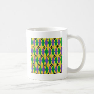 Mug Mardi Gras Arlequin Fleur De Lis