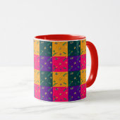 Mug Mardi Gras Carnaval Arlequin Fleur de Lis Diamond (Devant droit)