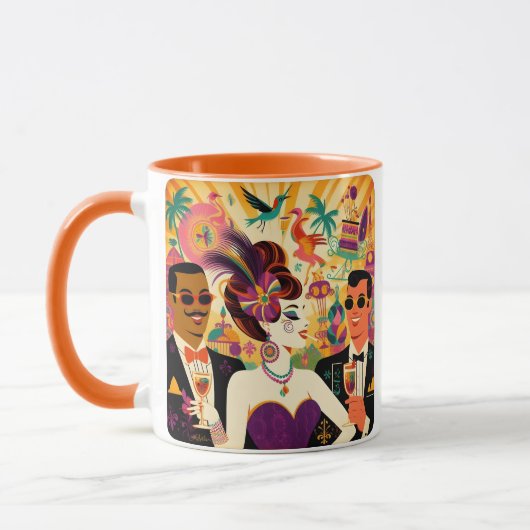 Mug Mardi Gras Cocktail Party du milieu du siècle (Gauche)