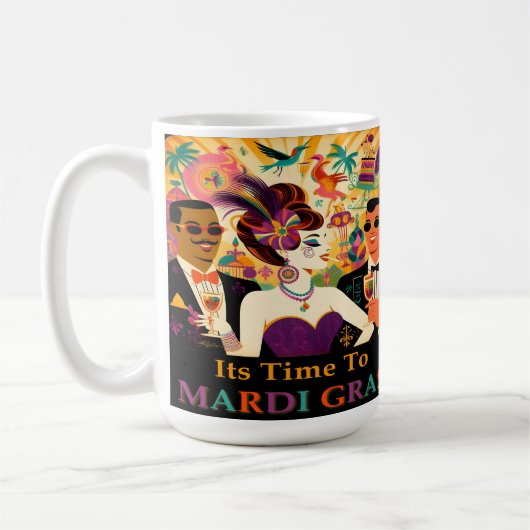 Mug Mardi Gras Cocktail Party du milieu du siècle (Gauche)