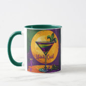 Mug Mardi Gras de milieu de siècle Martini Fleur De Li (Gauche)