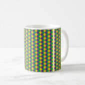 Mug Mardi Gras Diamond Motif sans joint. Violet, Yello (Devant droit)